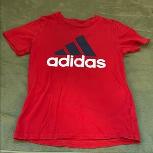 Adidas Red Short Sleeve Tee Classic Logo